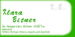 klara bitner business card